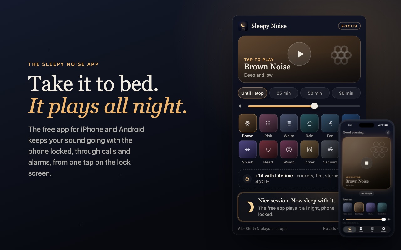 The extension next to the Sleepy Noise phone app